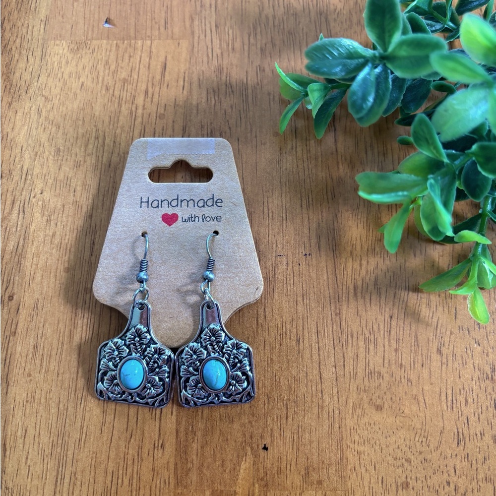 Handmade boho turquoise earrings
